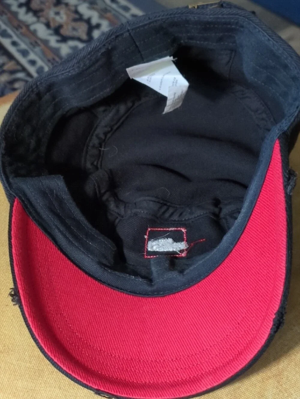 The North Face Kids Black Cap with Red Logo Patch